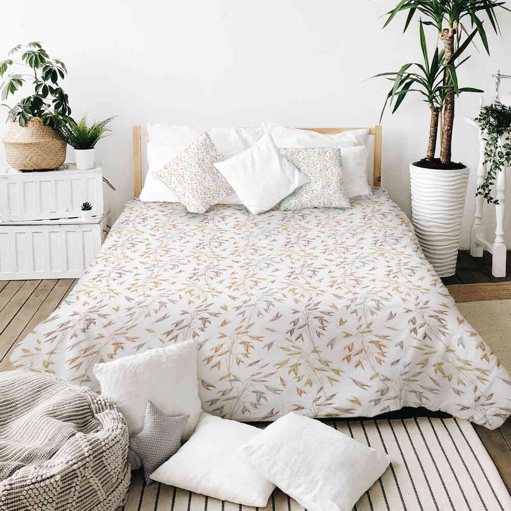 Coperta terapeutica originale - Rivestimento in cotone con delicati rami colorati