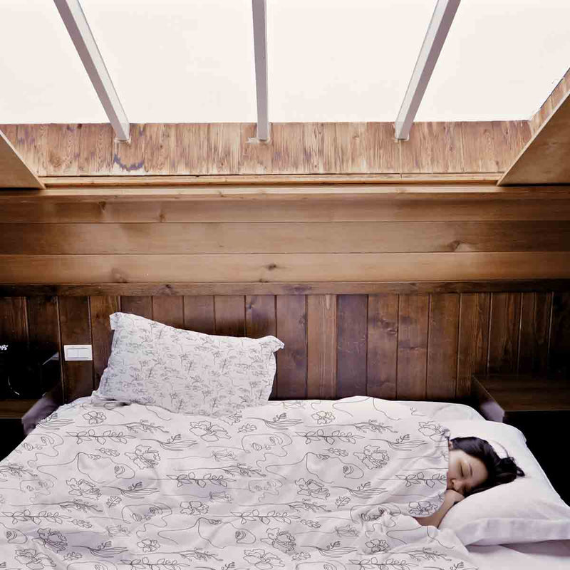 Set di biancheria da letto con coperta terapeutica Boho fiori