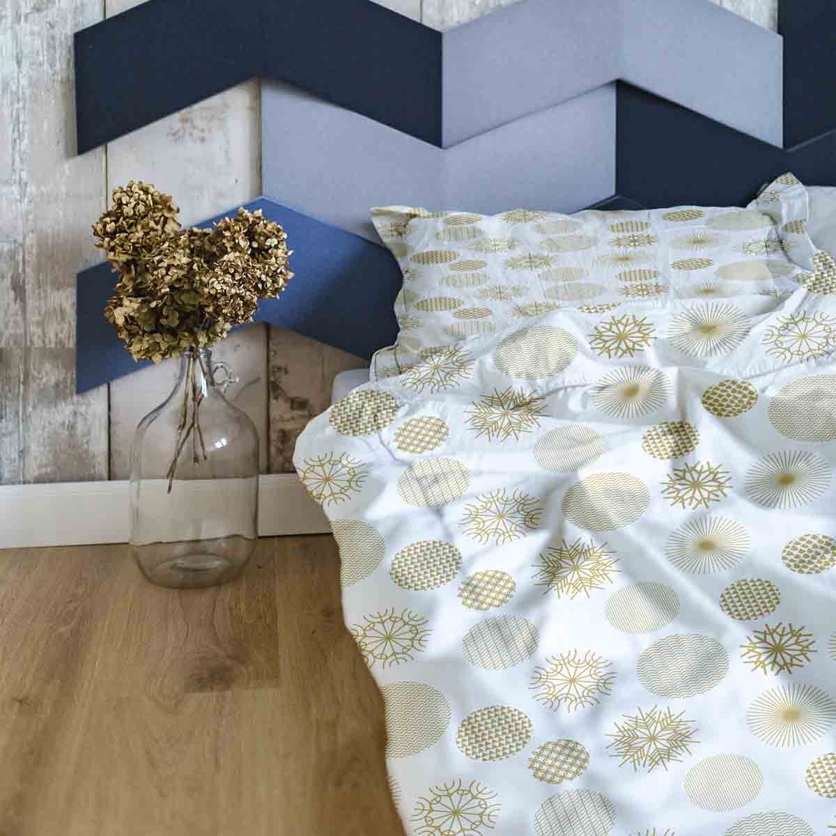 Coperta terapeutica originale - Rivestimento in cotone decorazioni natalizie dorate