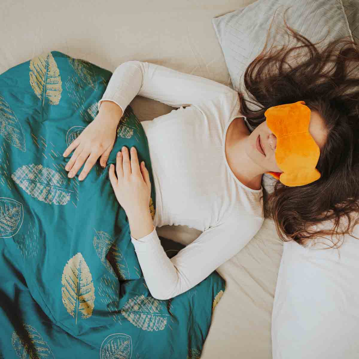 Coperta terapeutica originale - Rivestimento in cotone verde con foglia dorata