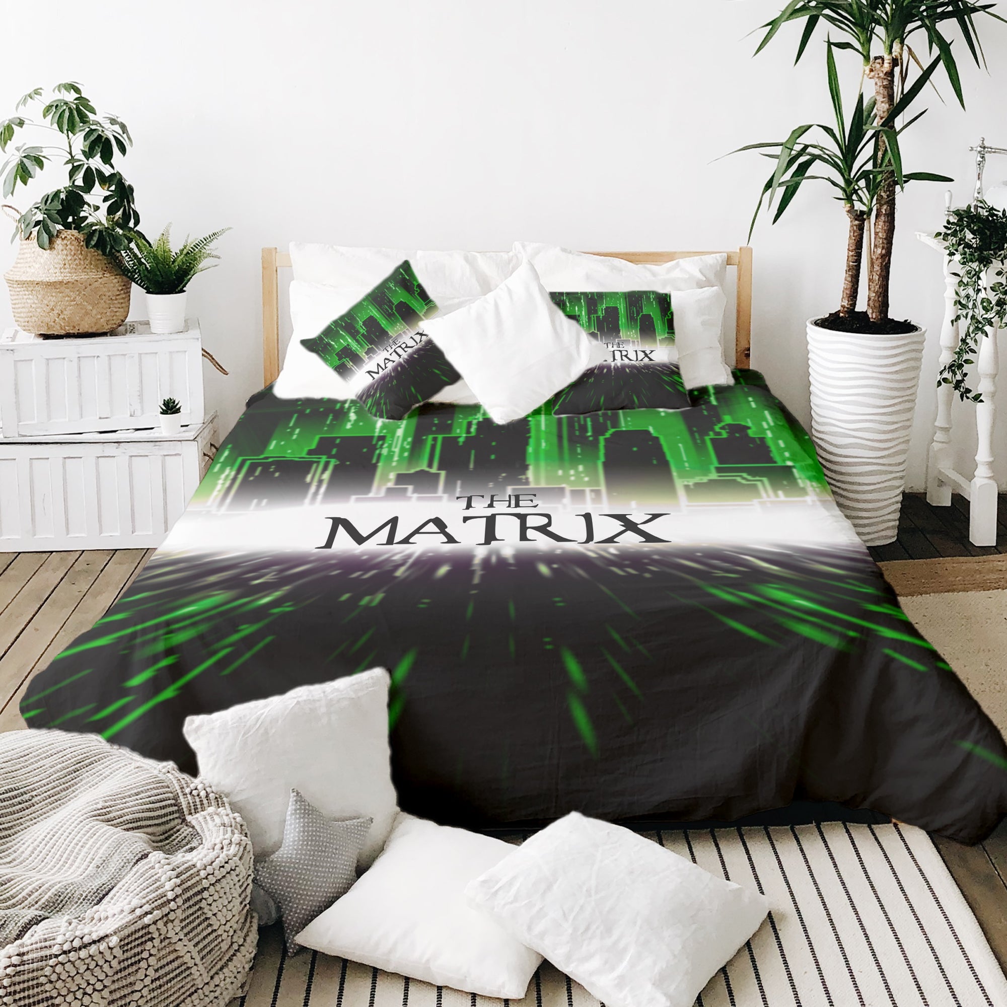 Set di biancheria da letto con coperta terapeutica città The Matrix