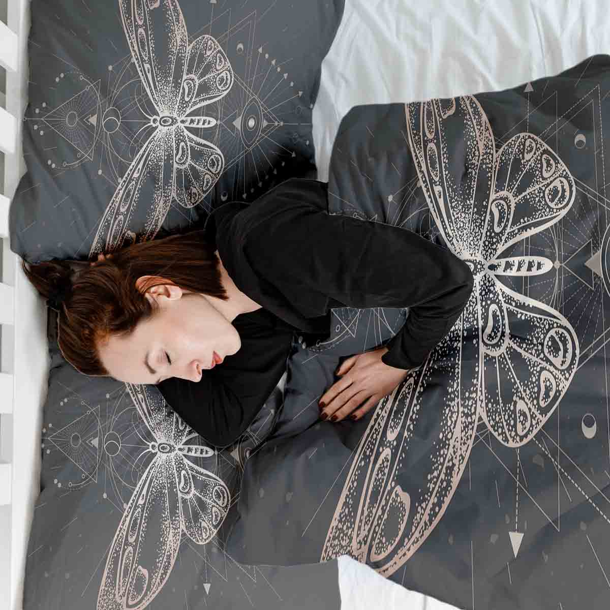 Coperta terapeutica originale - Rivestimento in cotone nero con farfalla