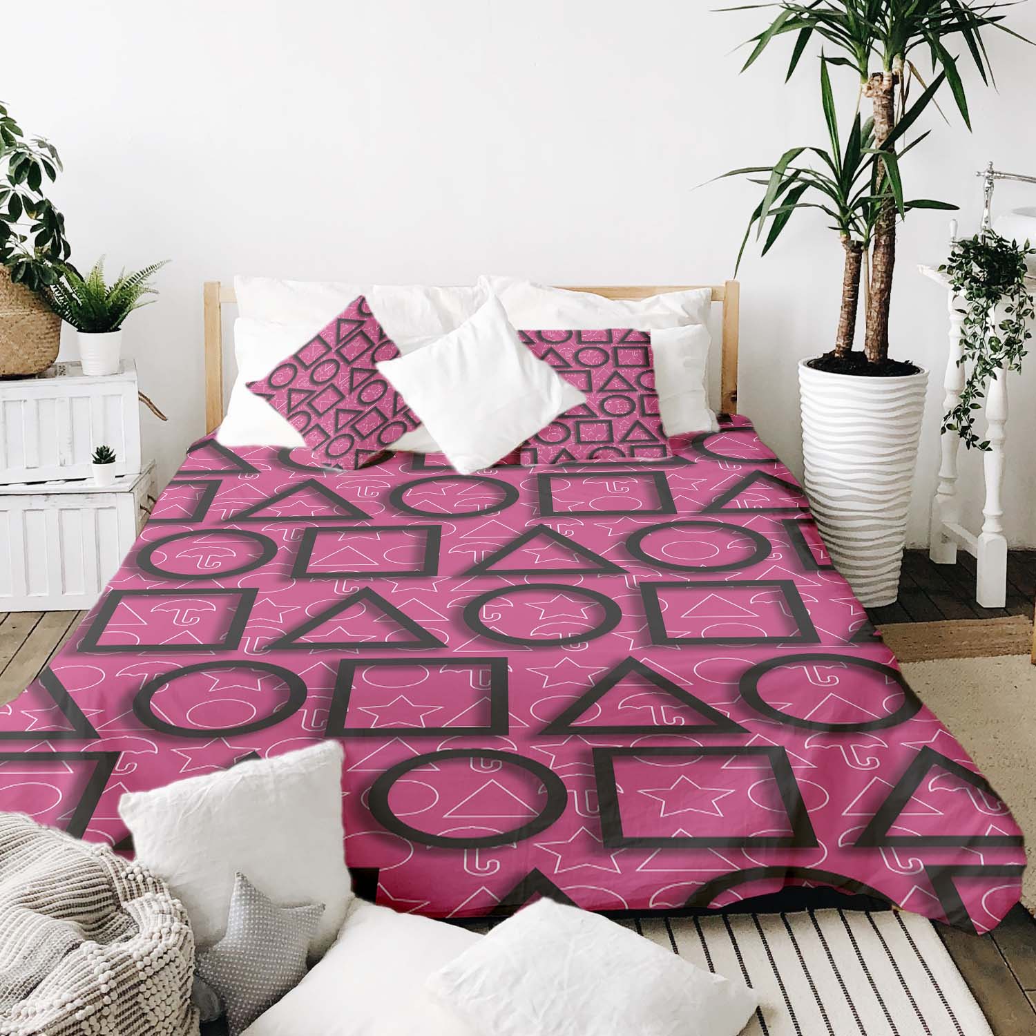 Set di biancheria da letto con coperta terapeutica Polpo Rosa