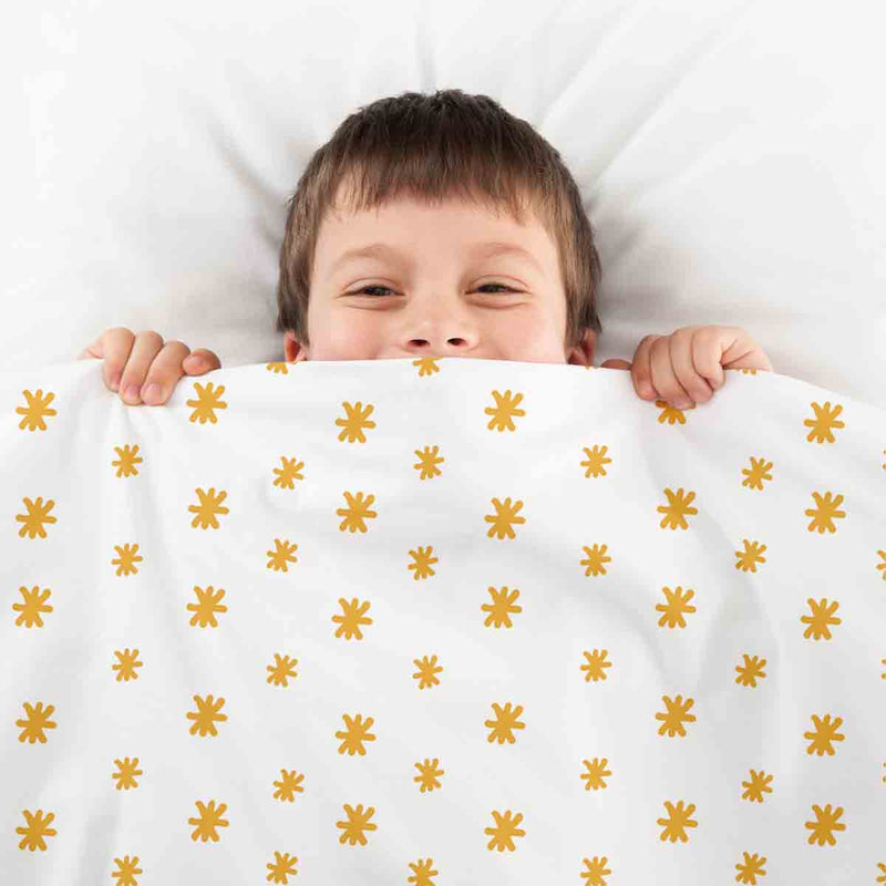 Set di biancheria da letto con coperte terapeutiche fiori gialli