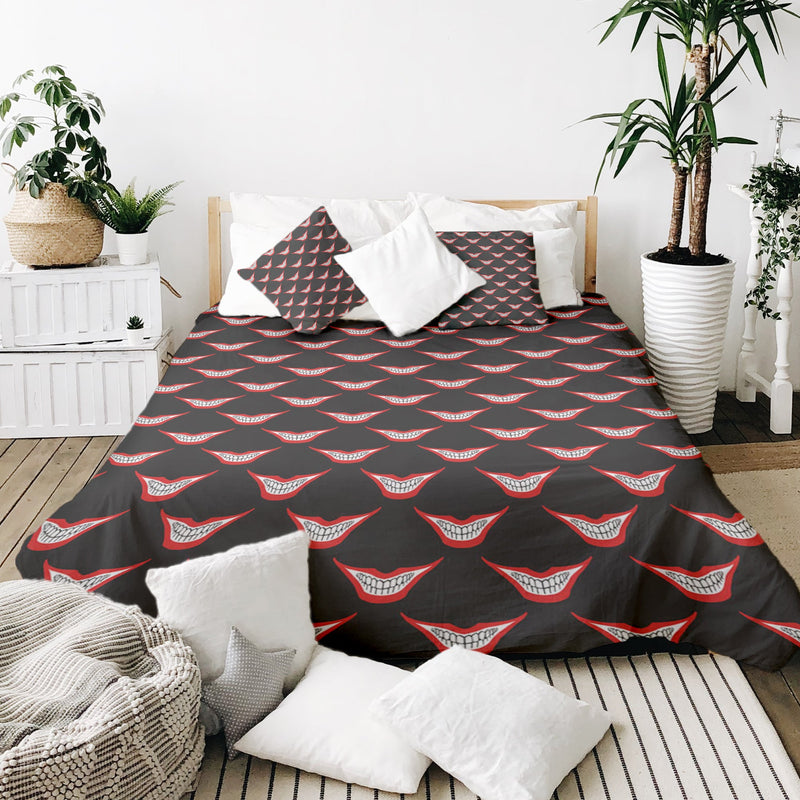 Set di biancheria da letto con coperta terapeutica Bocca sorridente