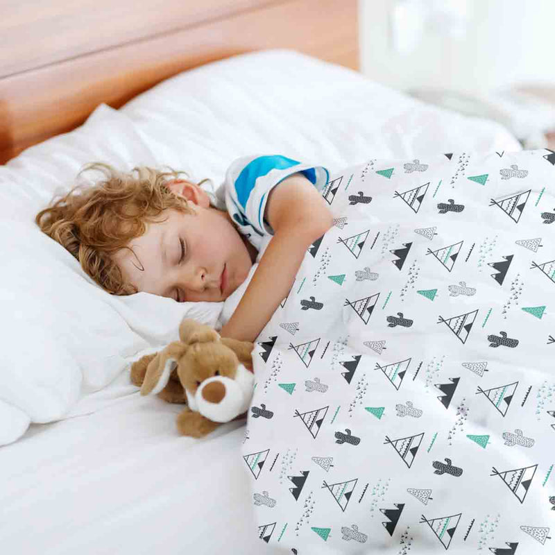 Set di biancheria da letto con coperta terapeutica bianca Indianer