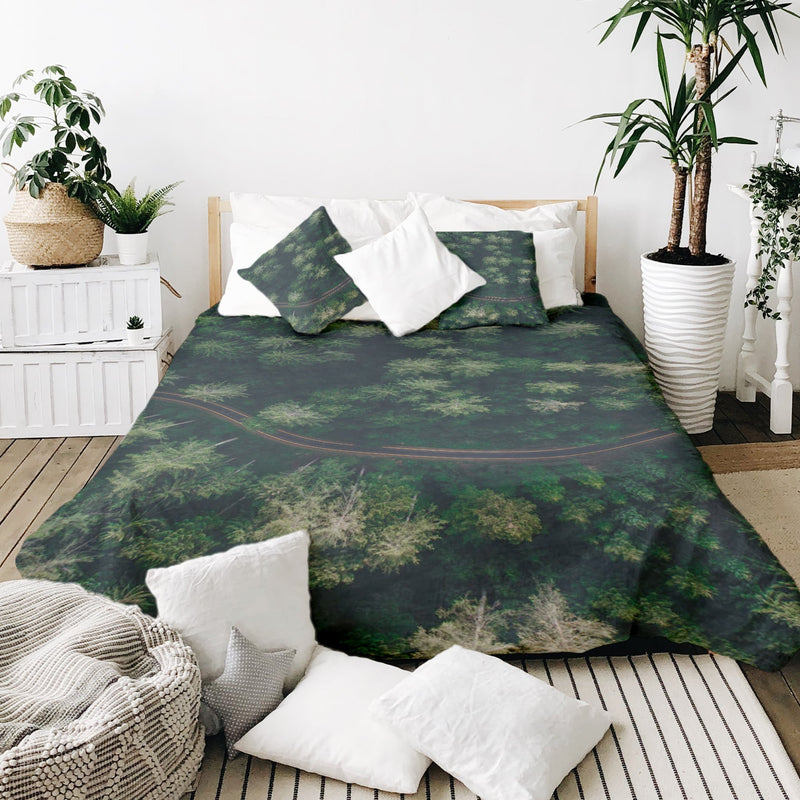 Coperta terapeutica originale - Rivestimento in cotone Strada nella foresta