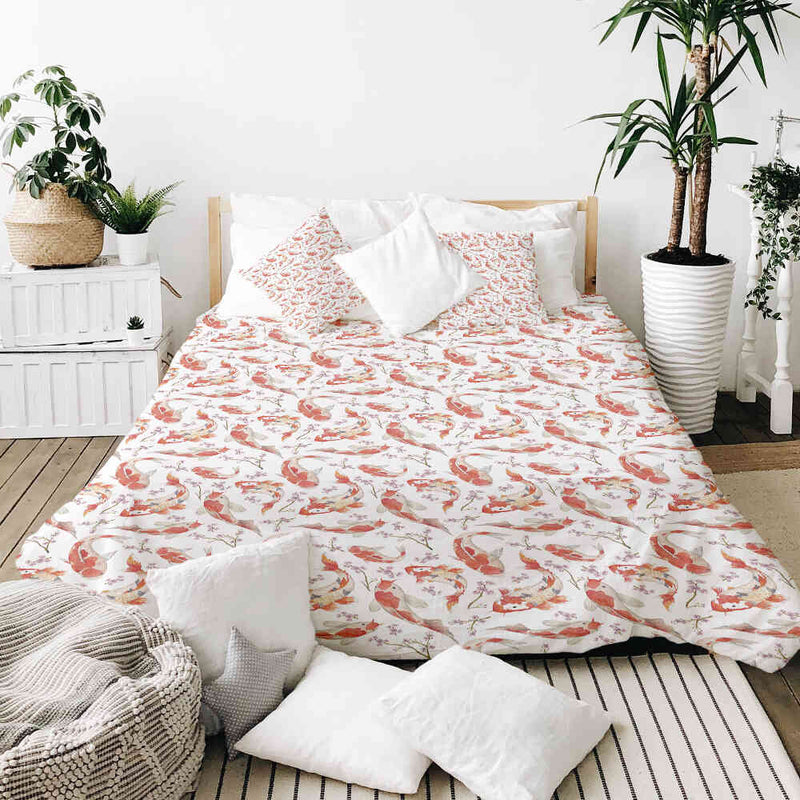 Set di biancheria da letto con coperta terapeutica Carpa Arancione