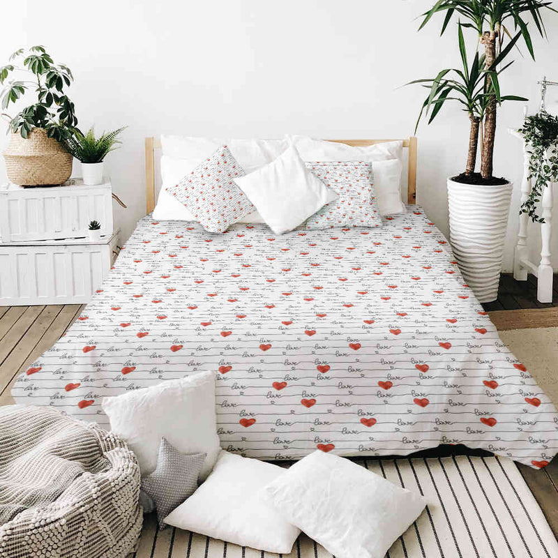 Coperta terapeutica originale - Rivestimento in cotone bianco con scritta Love