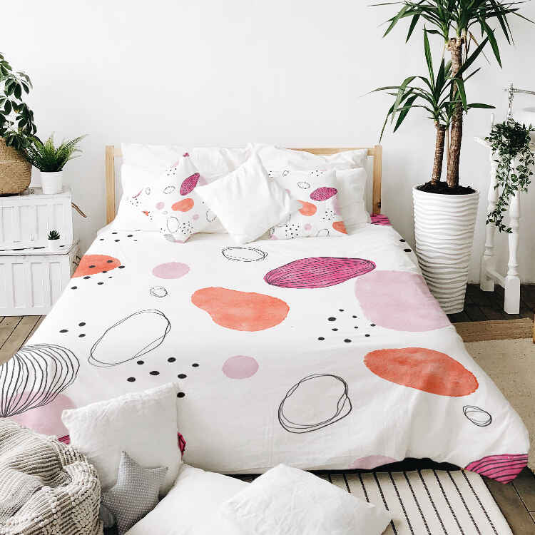 Set di biancheria da letto con coperte terapeutiche cerchi astratti