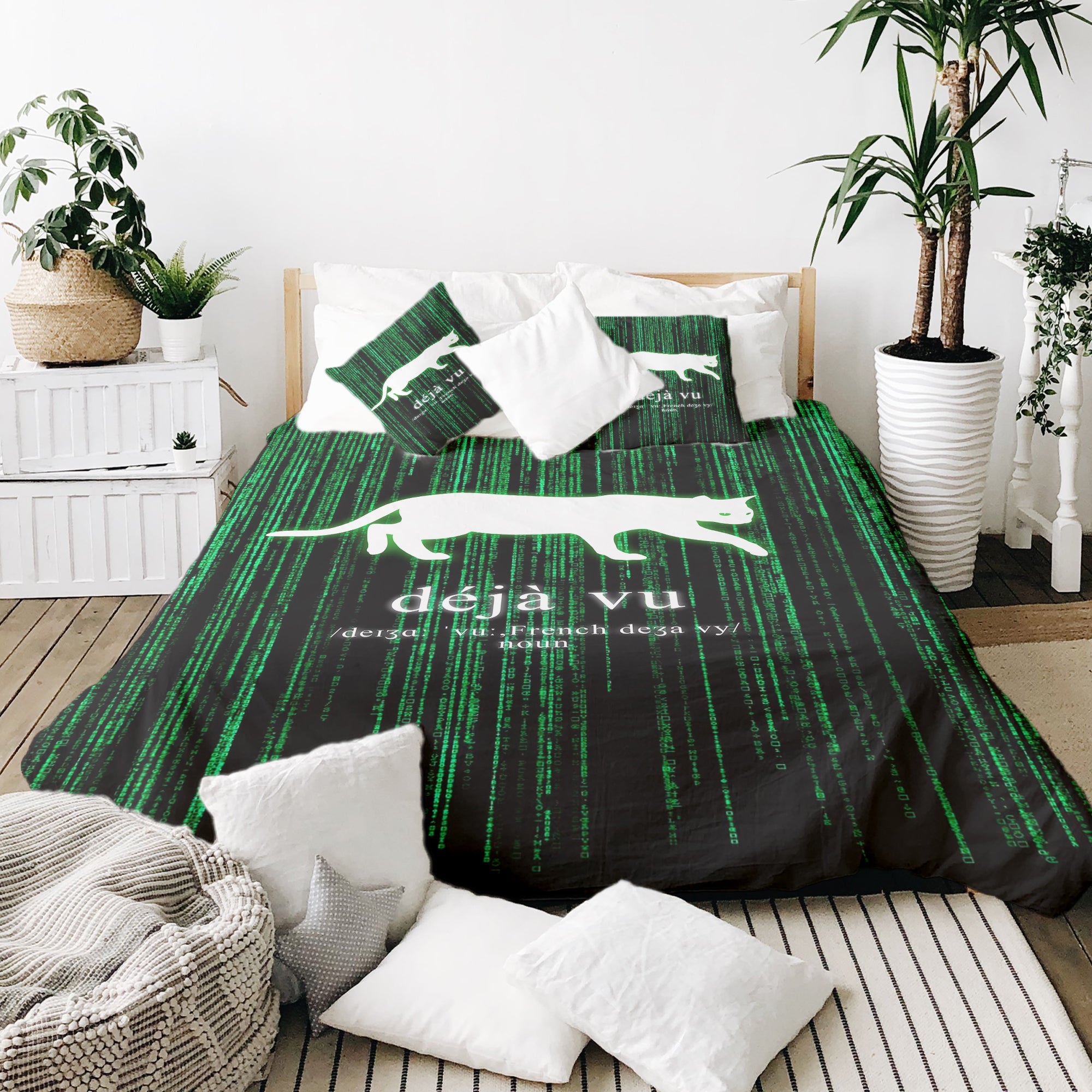 Set di biancheria da letto con coperta terapeutica verde Déjà-Vu