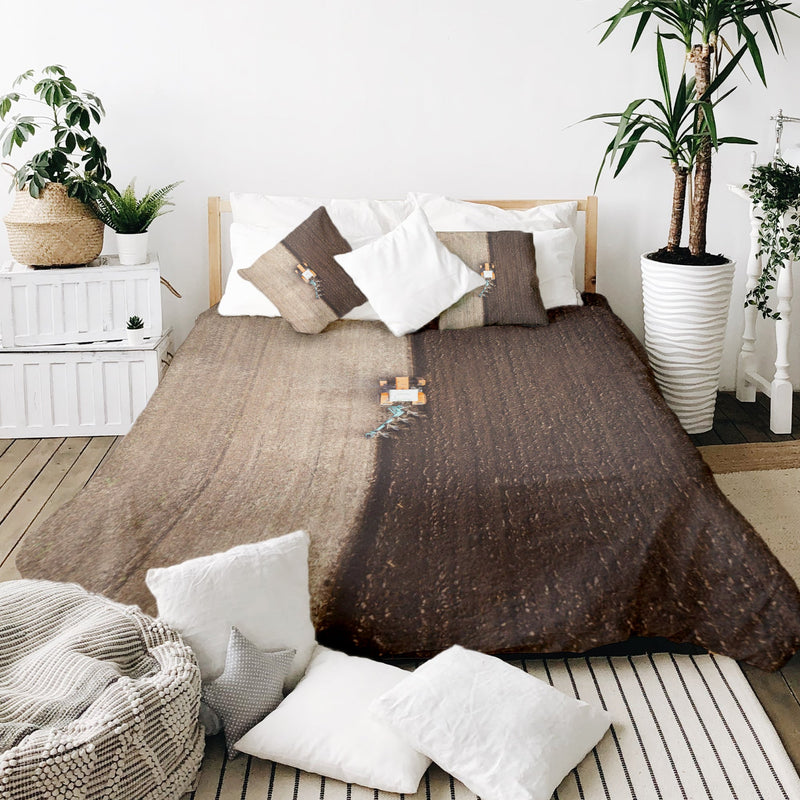 Set di biancheria da letto con coperta terapeutica marrone Ackerland