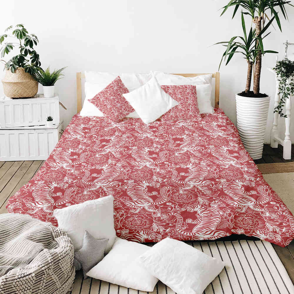 Set di biancheria da letto con coperta terapeutica Tigre cinese
