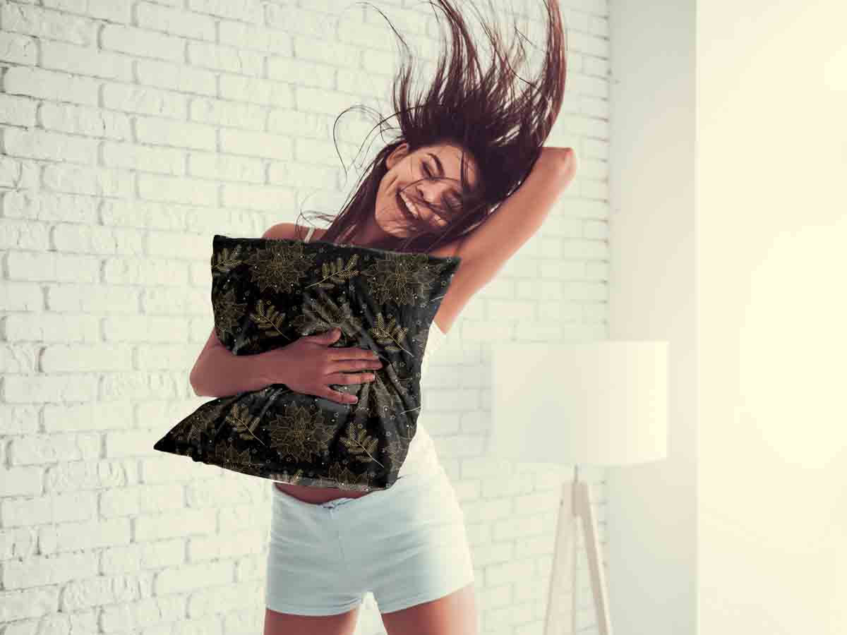 Cuscino sanitario nero stella di Natale