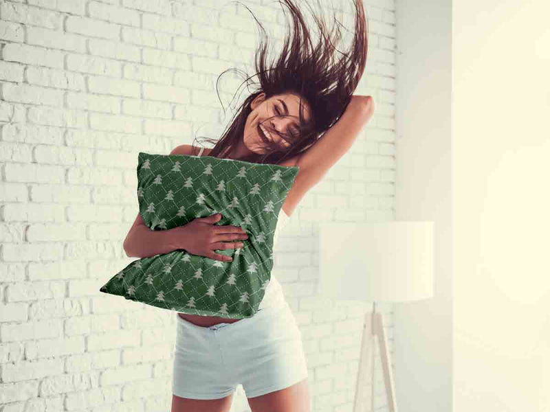 Cuscino salute verde con alberi di abete