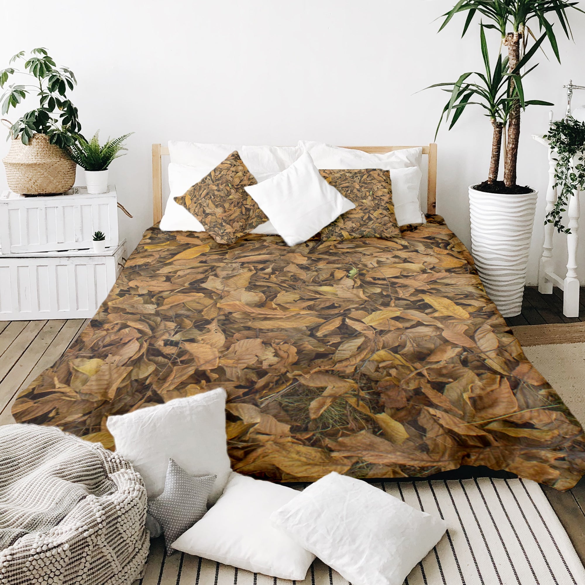 Set di biancheria da letto con coperte terapeutiche foglie autunnali