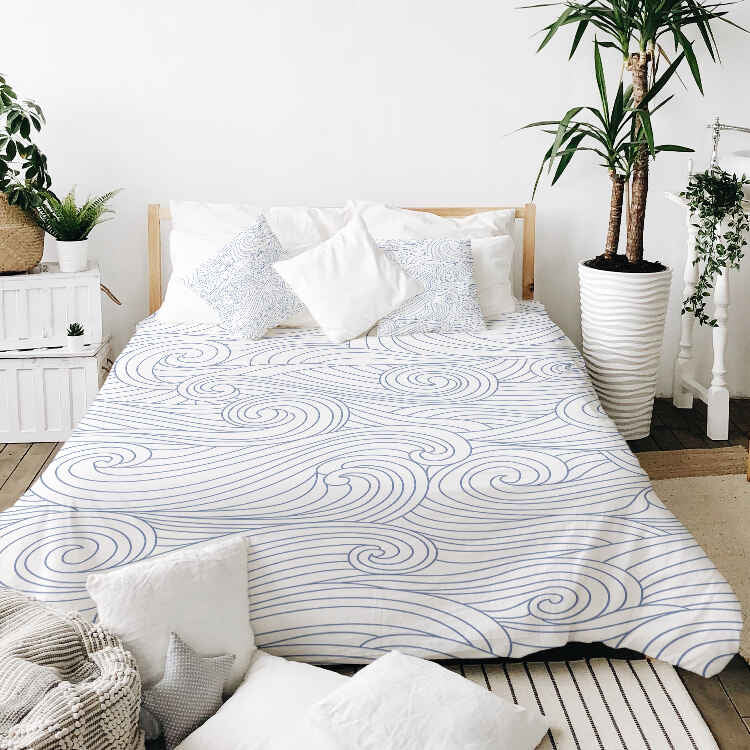 Coperta terapeutica originale - Rivestimento in cotone onde blu