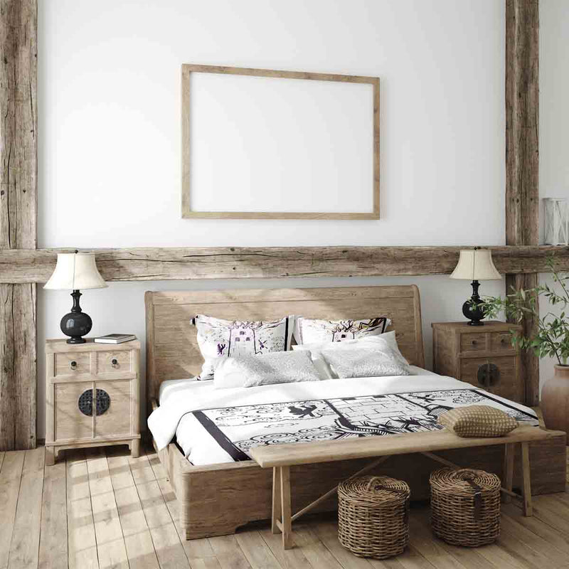 Coperta terapeutica originale - Rivestimento in cotone bianco con torre
