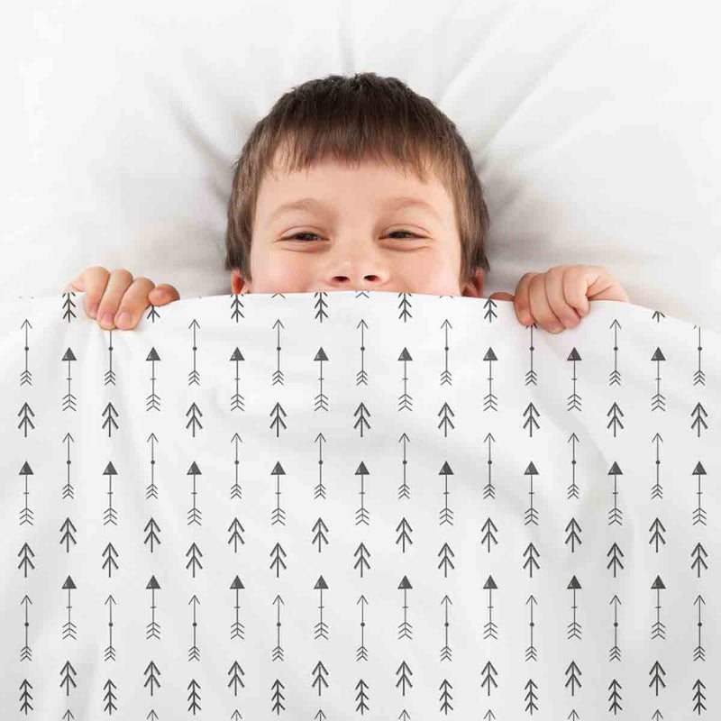 Set di biancheria da letto con coperte terapeutiche bianco con molte frecce nere