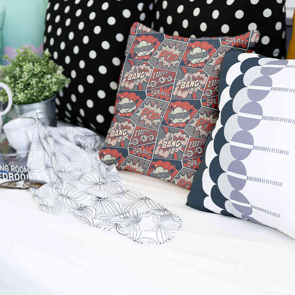 Cuscino salute rosso con fumetto