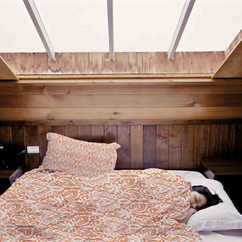 Set di biancheria da letto con coperta terapeutica Boho Arancione