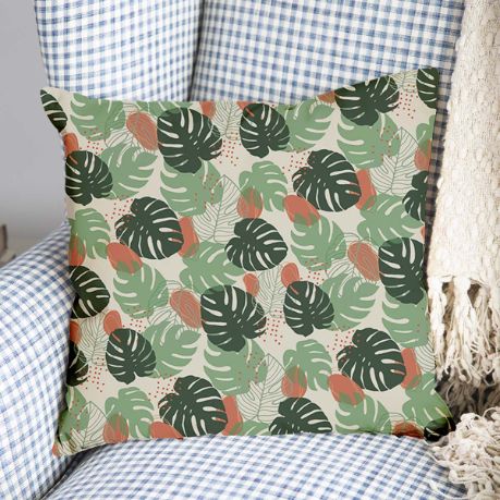 Cuscino salute Monstera chiara