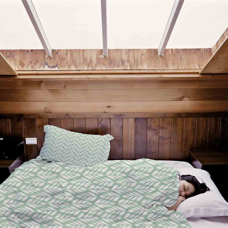 Coperta terapeutica originale - Rivestimento in cotone verde con abeti