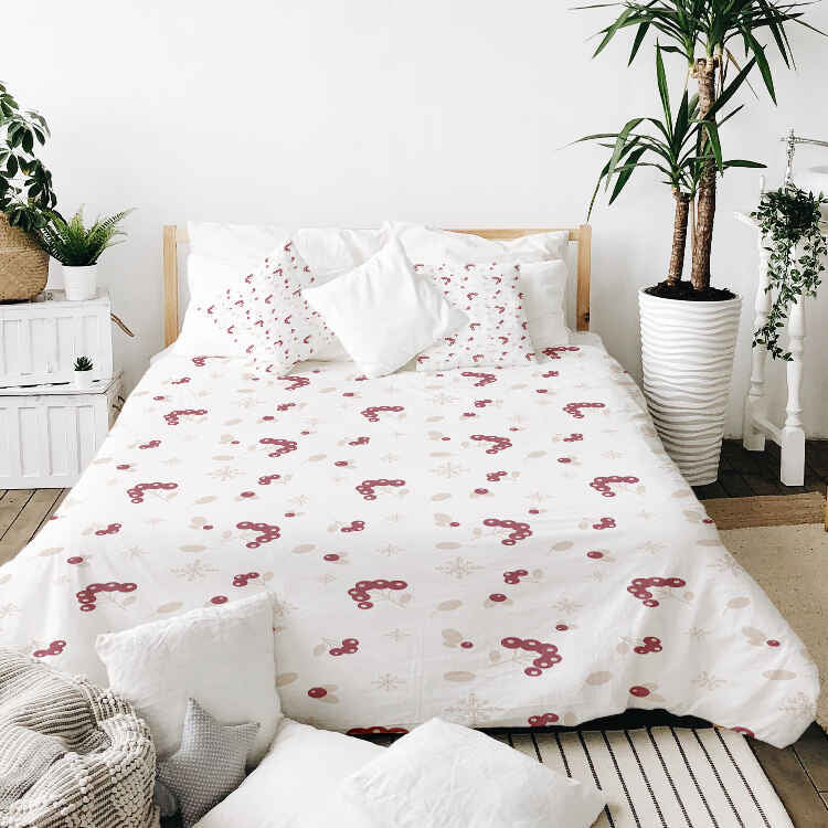 Set di biancheria da letto con coperta terapeutica e cespuglio di bacche