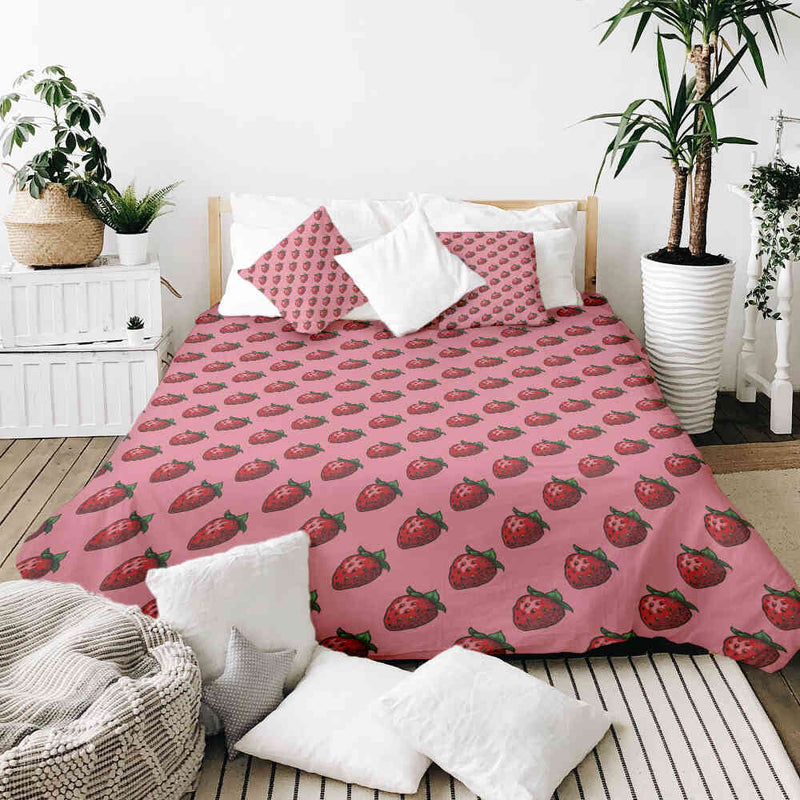 Coperta terapeutica originale - Rivestimento in cotone rosa con fragole