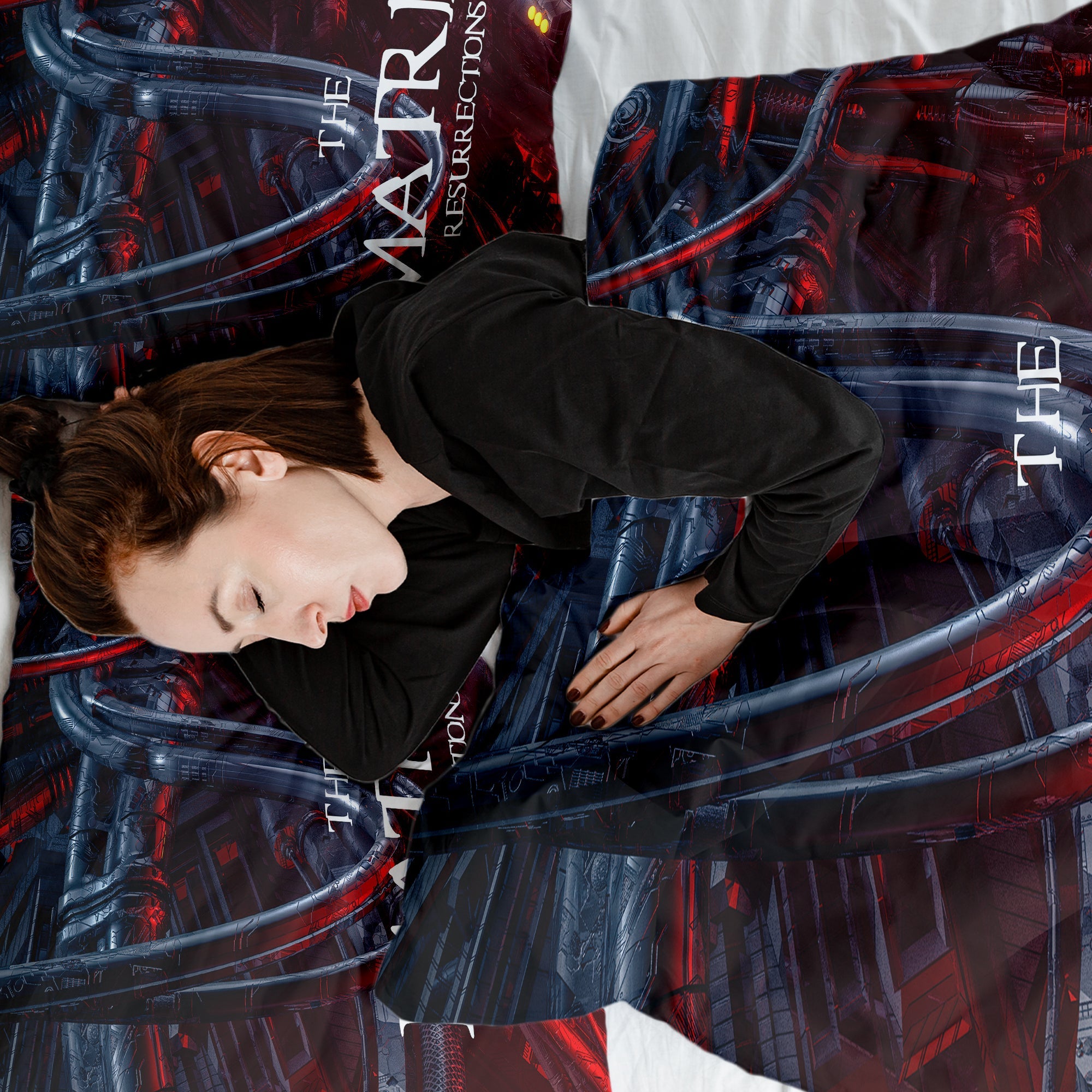 Set di biancheria da letto con coperta terapeutica rossa The Matrix