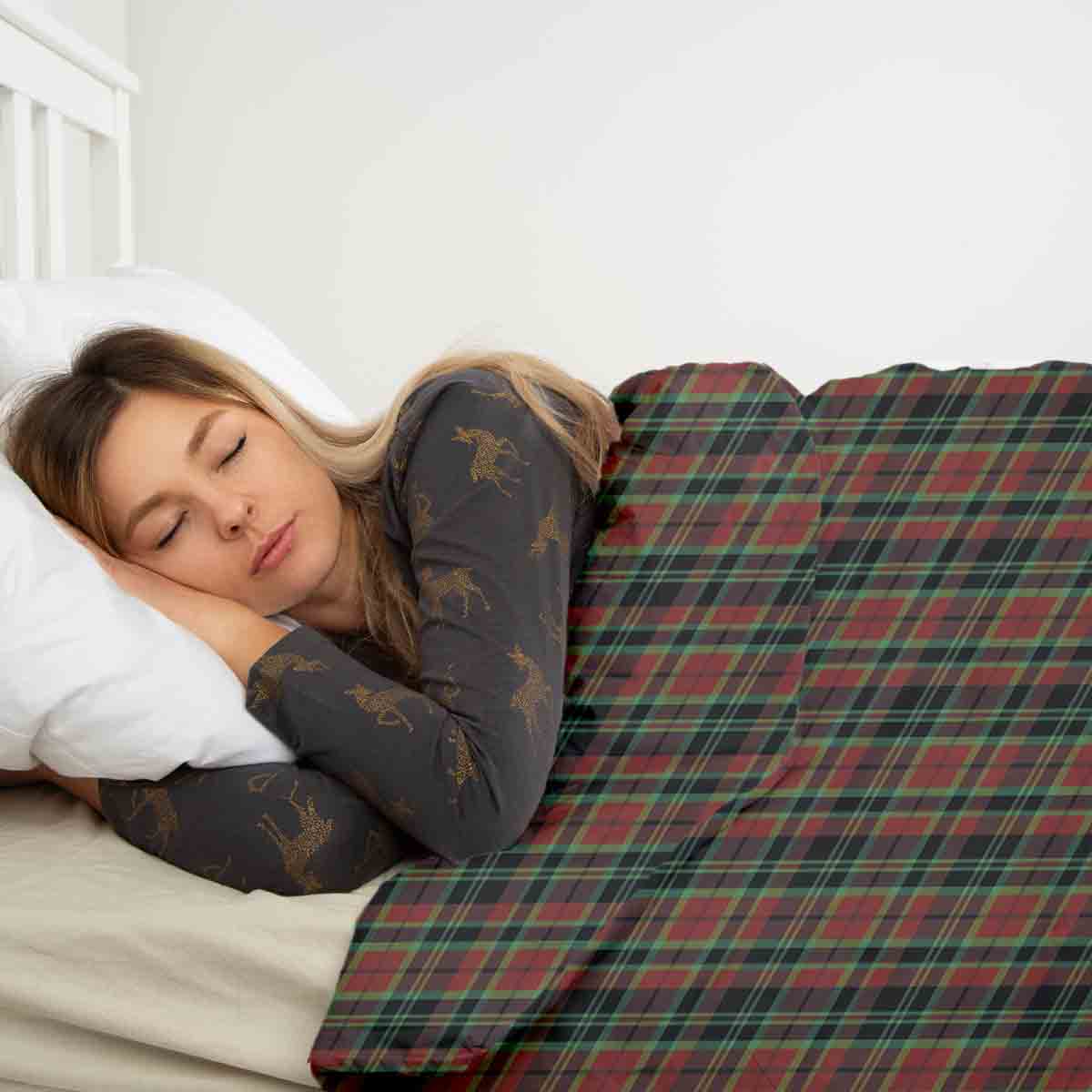 Coperta terapeutica originale - Rivestimento in cotone motivo natalizio a quadri