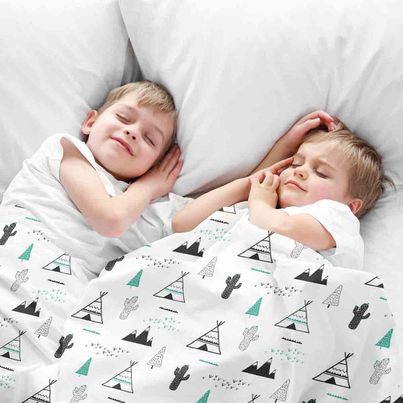 Set di biancheria da letto con coperta terapeutica bianca Indianer