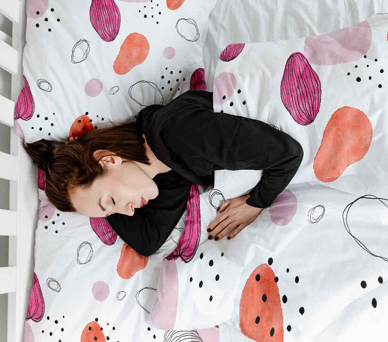 Set di biancheria da letto con coperte terapeutiche cerchi astratti