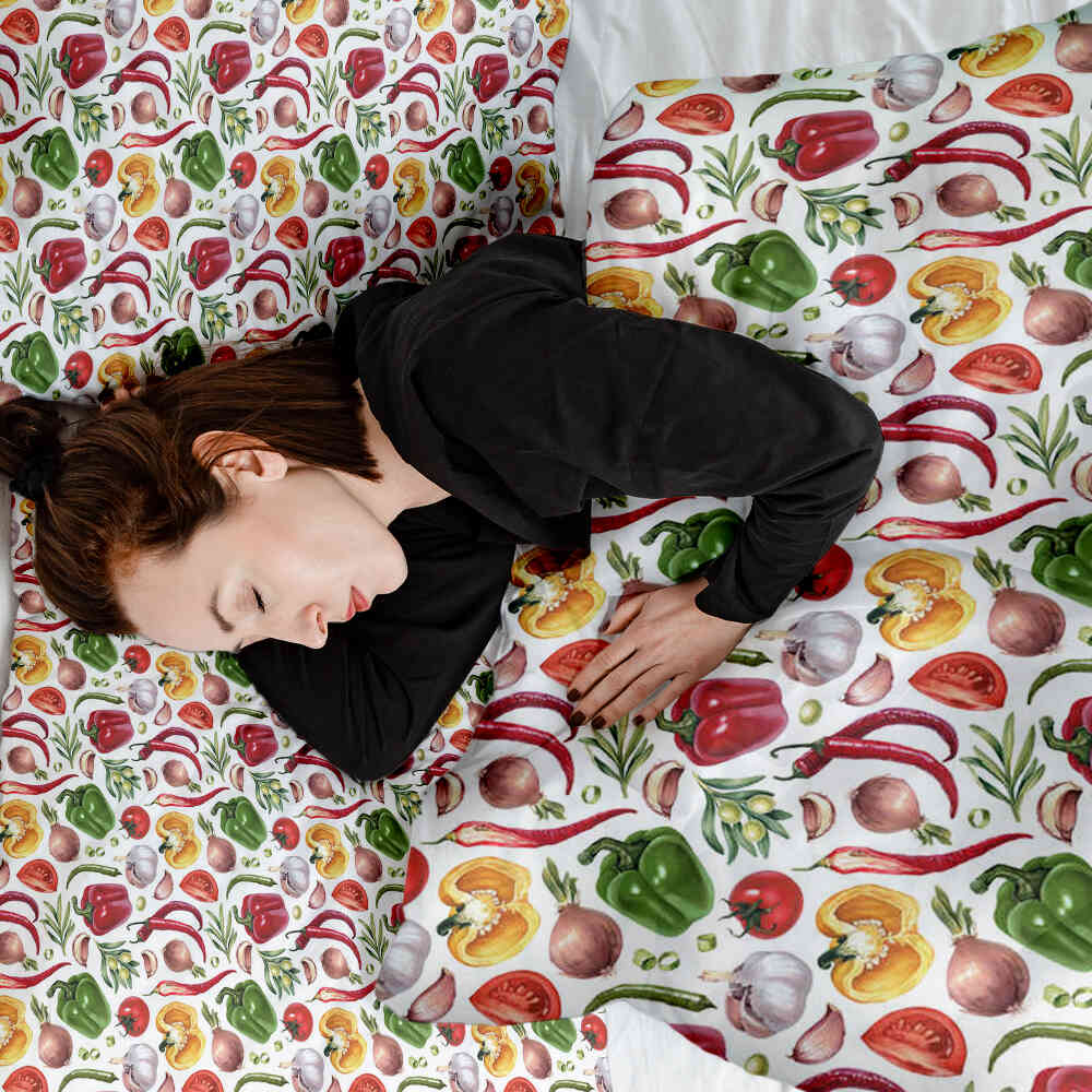 Set di biancheria da letto con coperte terapeutiche e verdure