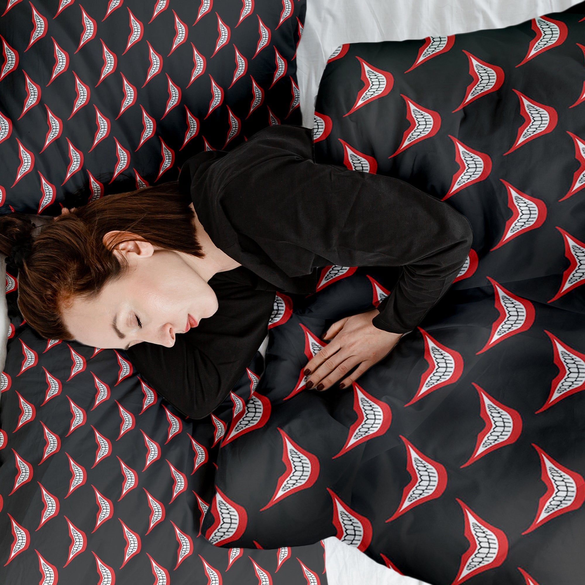 Set di biancheria da letto con coperta terapeutica Bocca sorridente