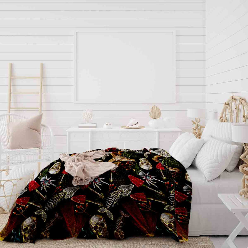 Set di biancheria da letto con coperta terapeutica Halloween Scheletro