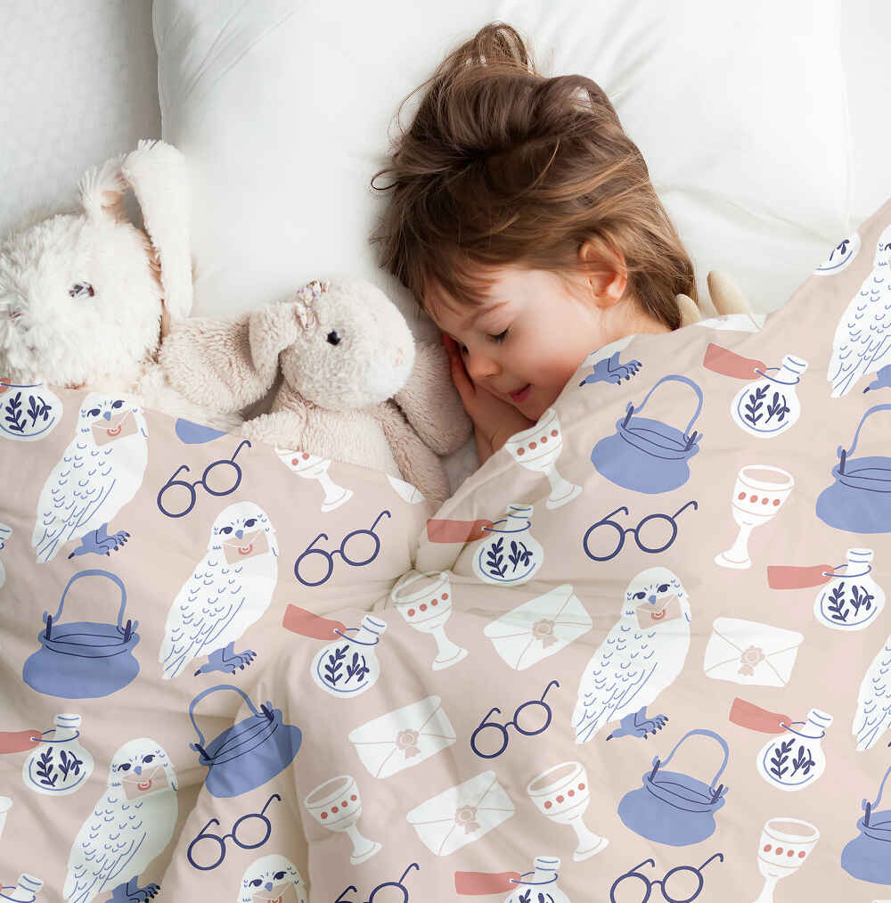 Set di biancheria da letto con coperta terapeutica con il gufo di Harry