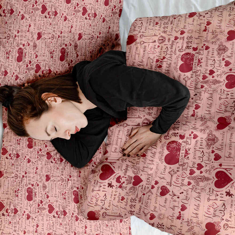 Coperta terapeutica originale - Rivestimento in cotone rosa Ti amo