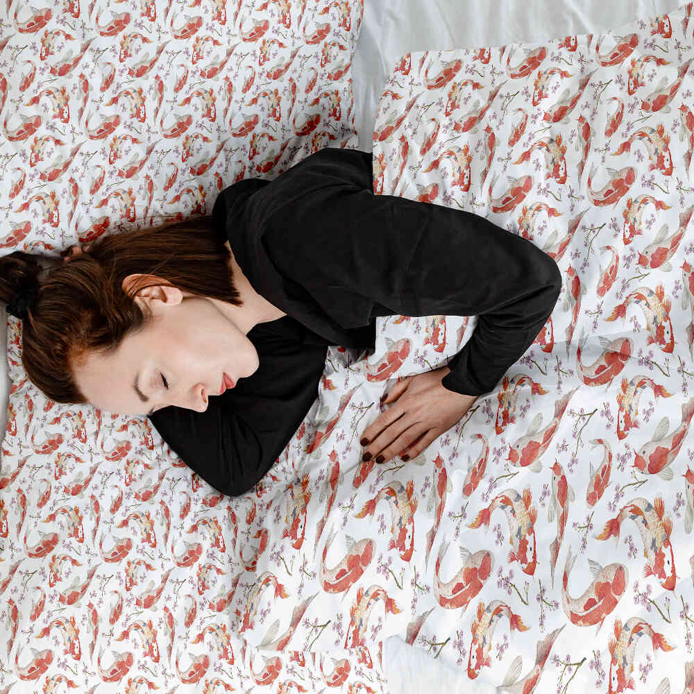 Set di biancheria da letto con coperta terapeutica Carpa Arancione