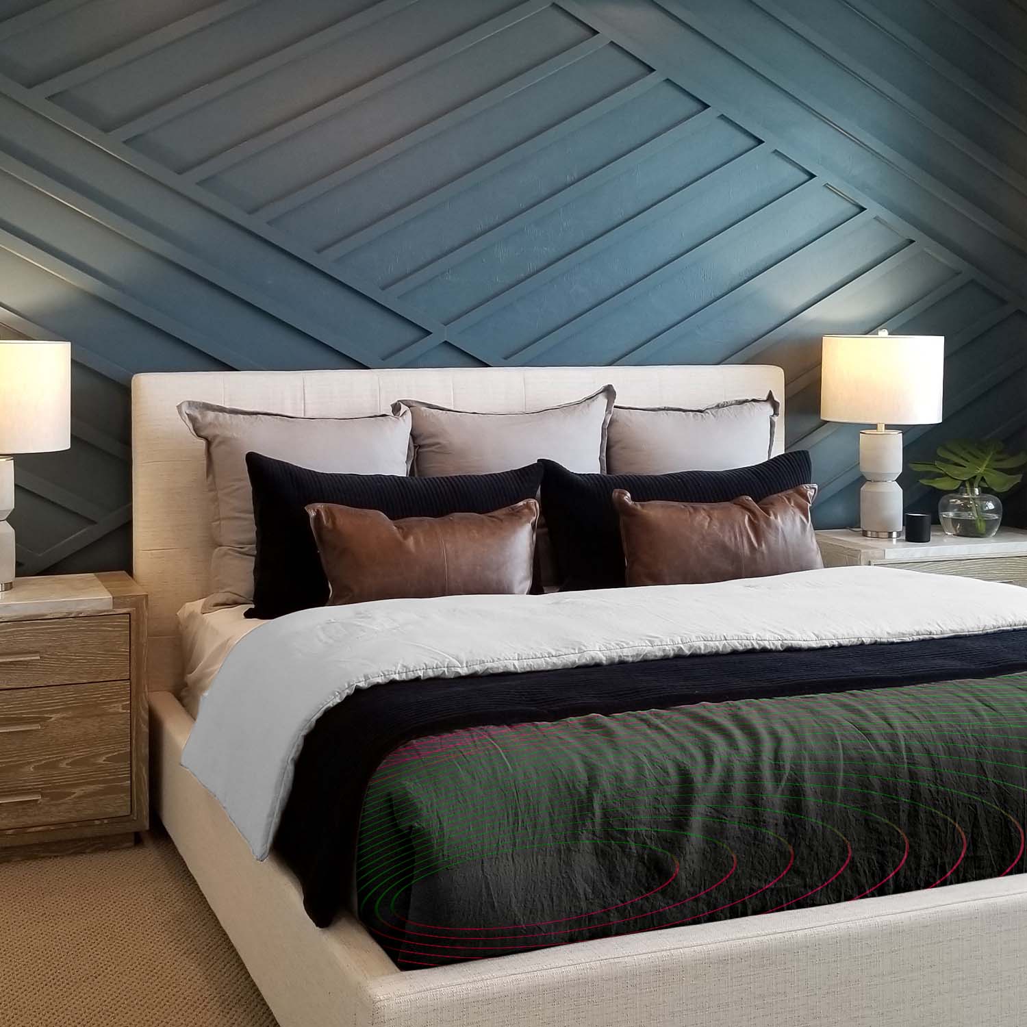 Set di biancheria da letto con coperta terapeutica, sfumature e forme