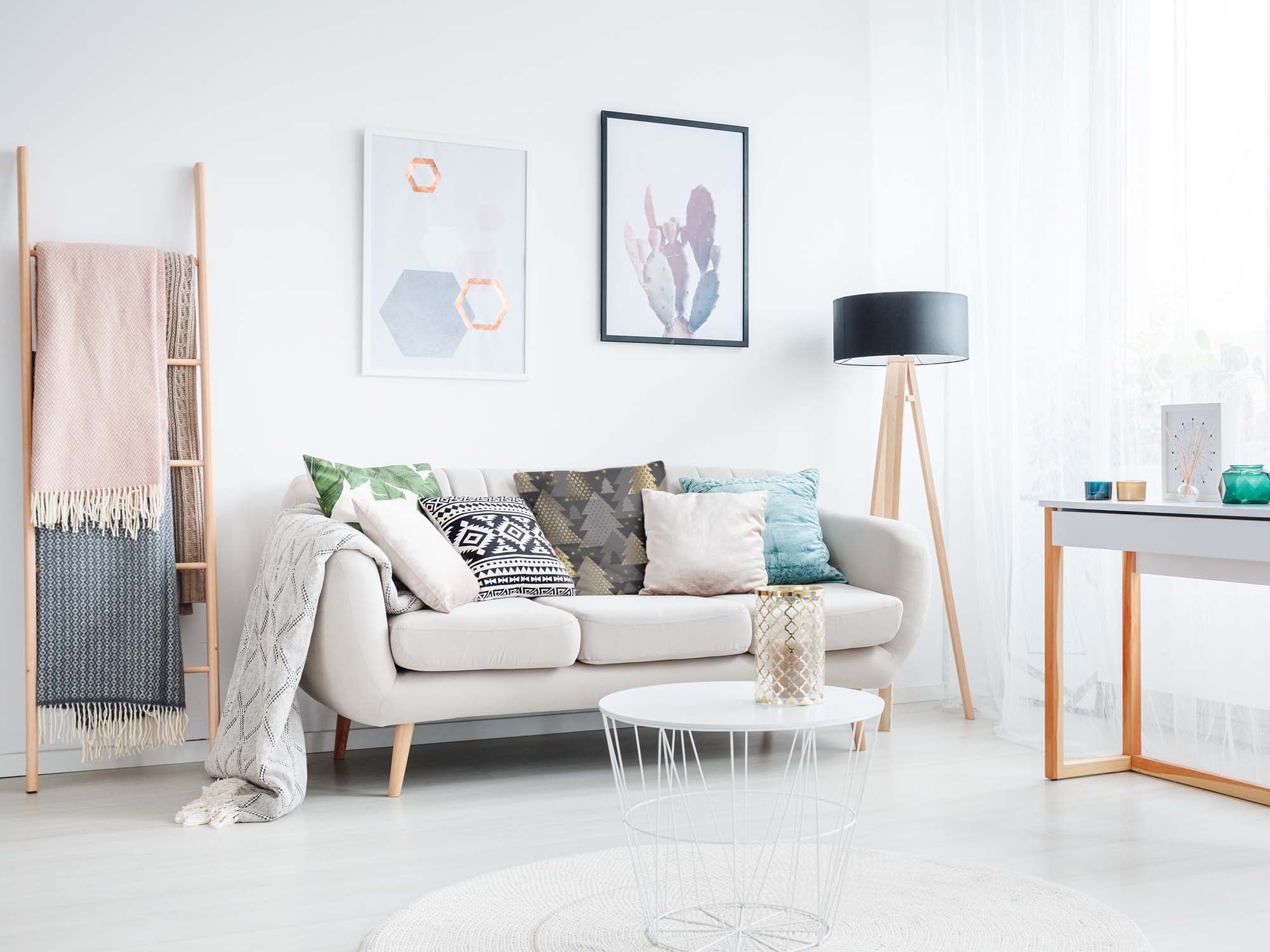 Cuscino per la salute con alberi di Natale dorati