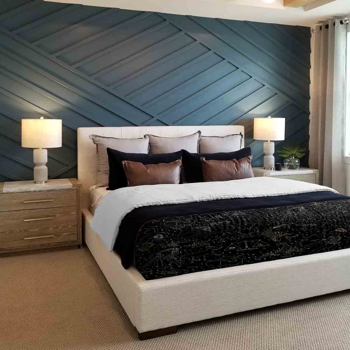 Set di biancheria da letto con coperta terapeutica nero oroscopo