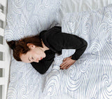 Set di biancheria da letto con coperte terapeutiche onde blu