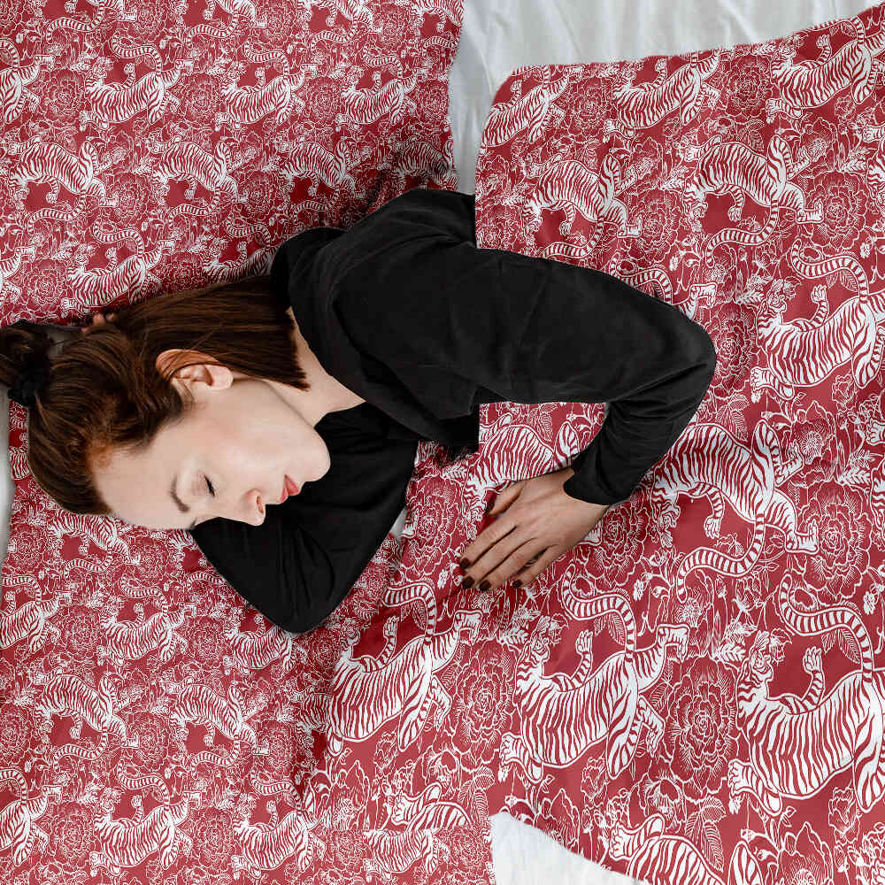 Set di biancheria da letto con coperta terapeutica Tigre cinese