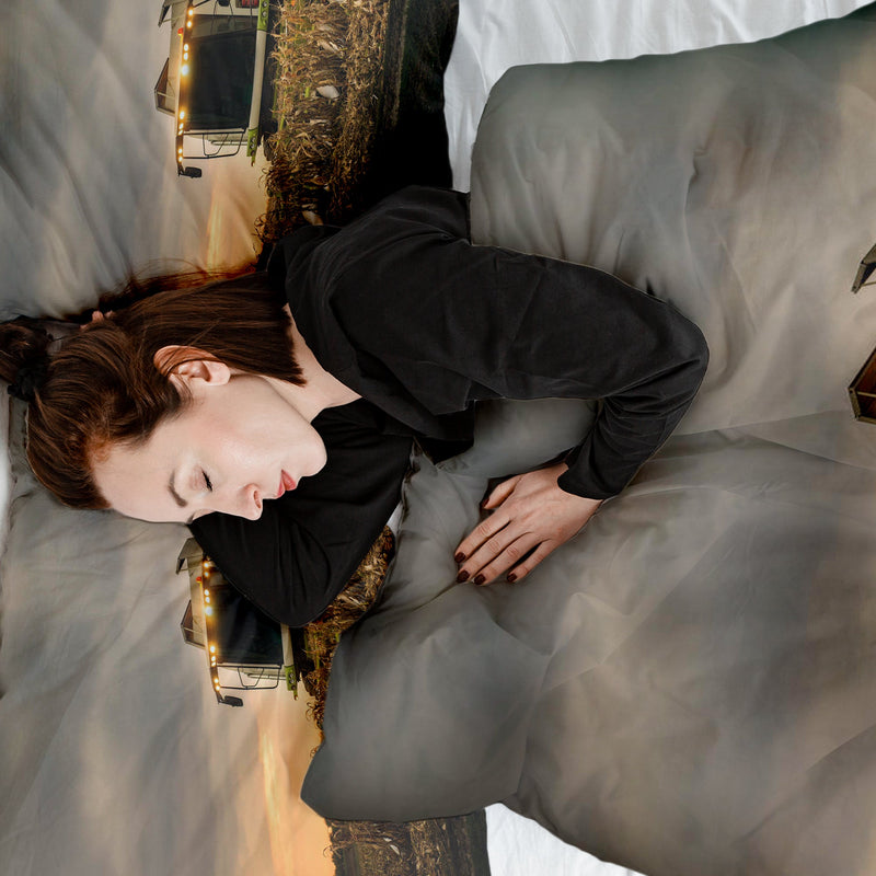 Set di biancheria da letto con coperte terapeutiche marrone Dreschmaschine