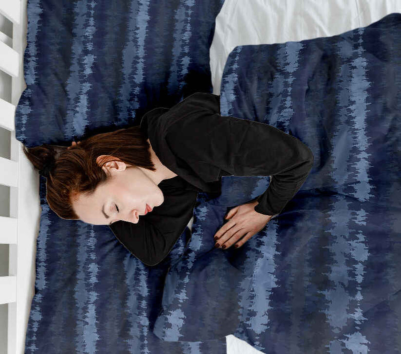 Set di biancheria da letto con coperte terapeutiche onde sonore blu