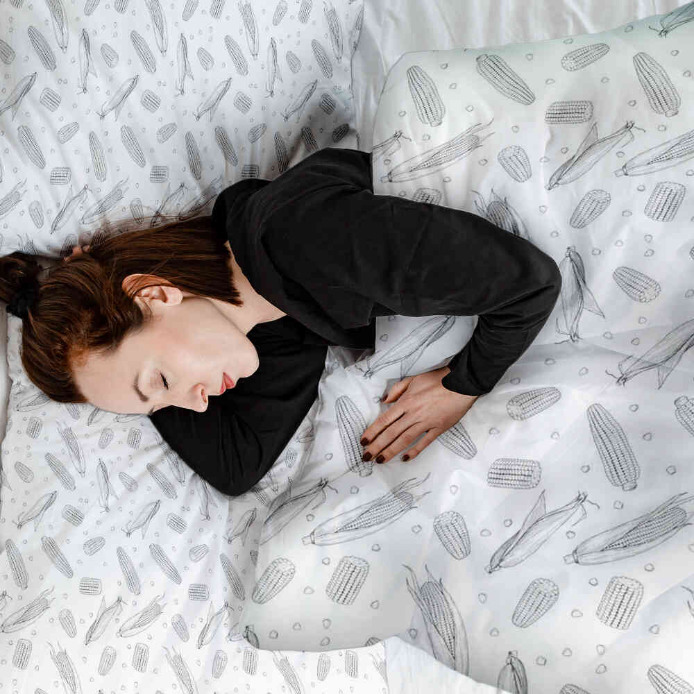 Set di biancheria da letto con coperta terapeutica pannocchia di mais grigia