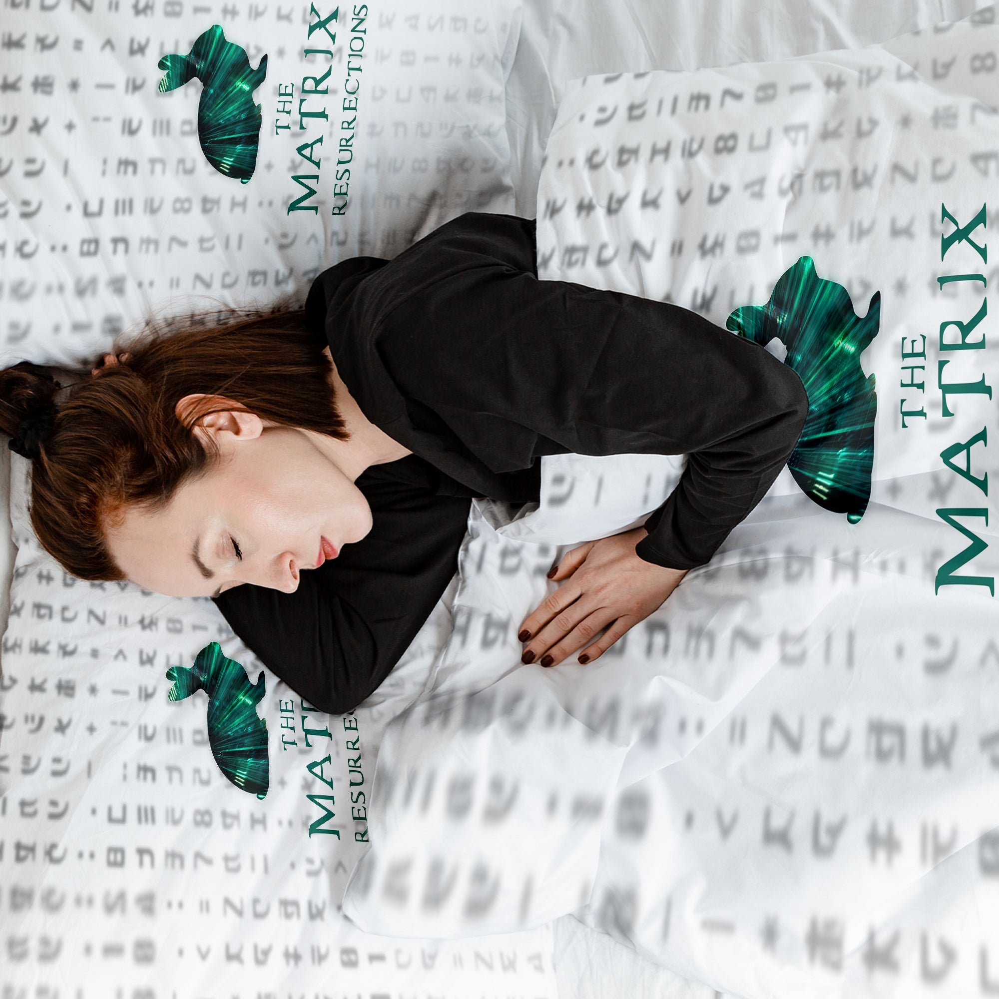 Set di biancheria da letto con coperta terapeutica bianca Matrix