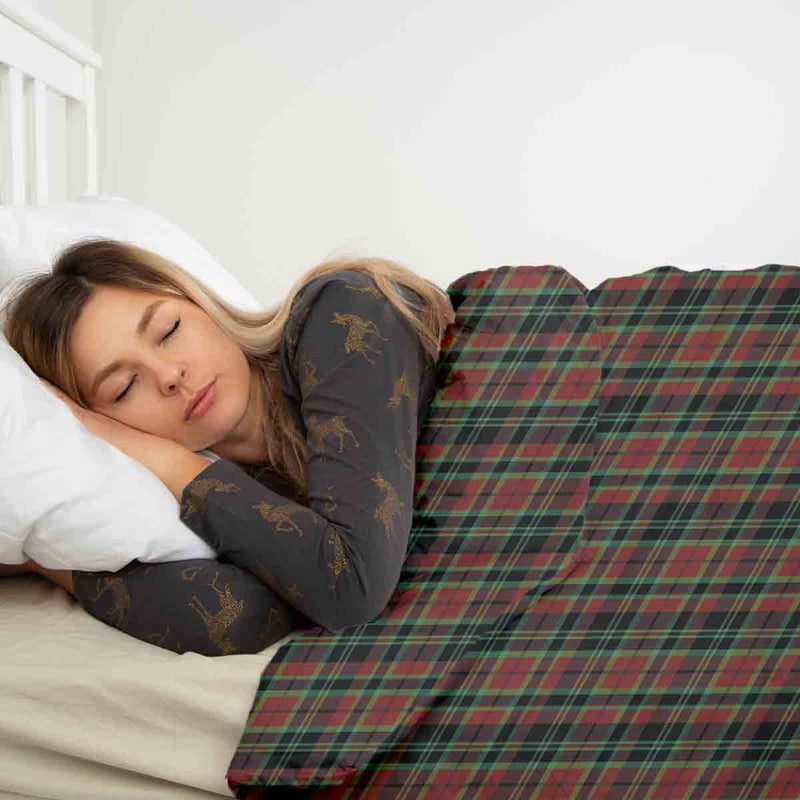Set di biancheria da letto con coperta terapeutica motivo natalizio a quadri