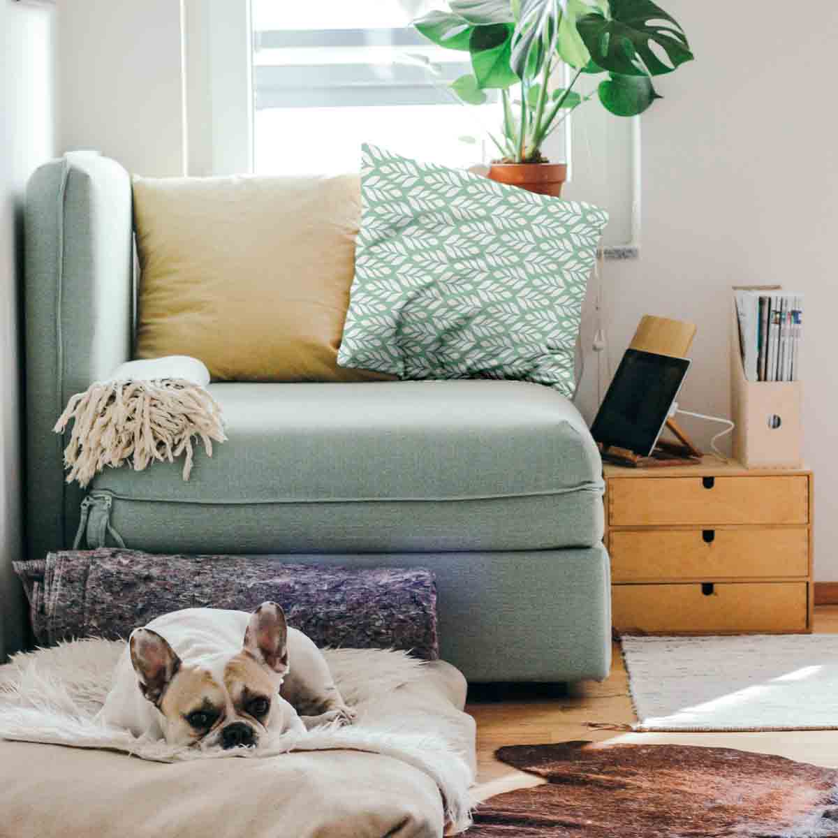 Cuscino salute verde con abete